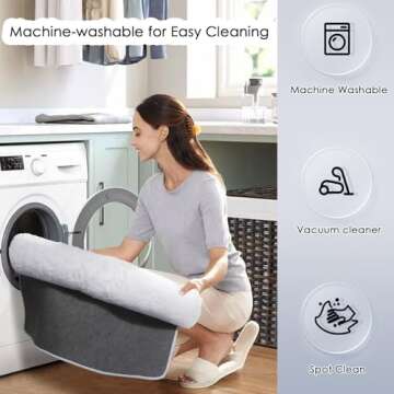 White Fluffy Living Room Rugs, Furry Area Rug 5x8 for Bedroom, Shag Rug for Kids Room, Living Room Decor, Fuzzy Carpet for Nursery, Plush Rug for Game Room, Soft Shaggy Rug for Play Room