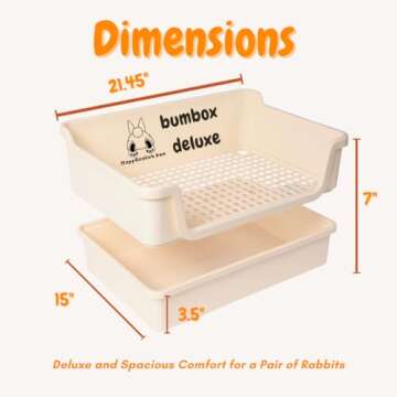 Bumbox Deluxe Rabbit Extra Large Litter Box, Training Rabbit Cage with Toilet Tray for Hamster, Bunn...