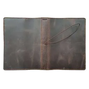 Travelers Notebook Cover with Inner Pockets, Card Slots and Pen Holder, A5 Size, Dark Brown