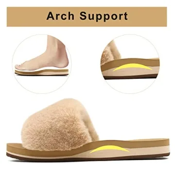 Comfortable COFACE Fuzzy Slippers for Women with Arch Support