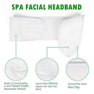 Adjustable Spa Facial Headband 8 Pack for Skincare Care