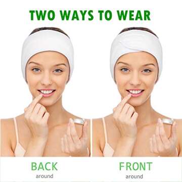 Adjustable Spa Facial Headband 8 Pack for Skincare Care