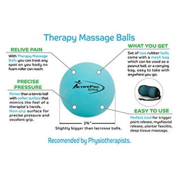 ActiveProZone Therapy Massage Ball - Instant Muscle Pain Relief. Proven Effective for Myofascial Rel...