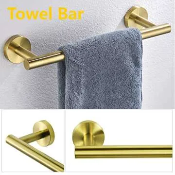 Nolimas Brushed Gold Bathroom Hardware Set for Modern Homes