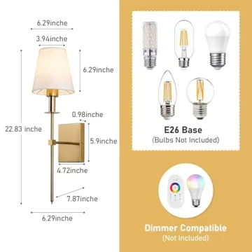 Elegant KELUOLY Gold Wall Sconces Set of 2 for All Rooms