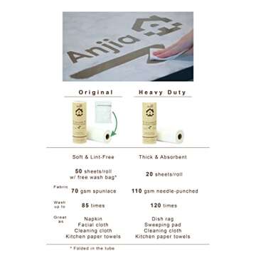 Eco-Friendly ANJIA® Bamboo Rayon Towels for Kitchen