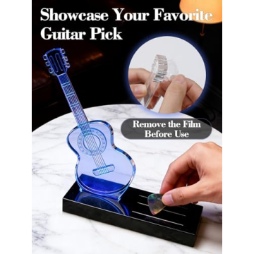 Apipi Light Up Guitar Picks Holder Gifts for Players - 7 Color Changing Acrylic Guitar Night Light w...