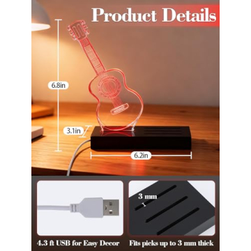 Apipi Light Up Guitar Picks Holder for Musicians