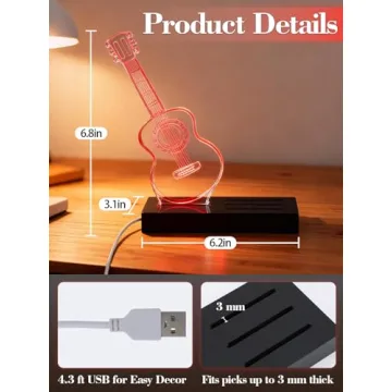 Apipi Light Up Guitar Picks Holder for Musicians