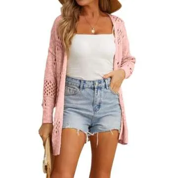 GRECERELLE Women's Crochet Lightweight Cardigan