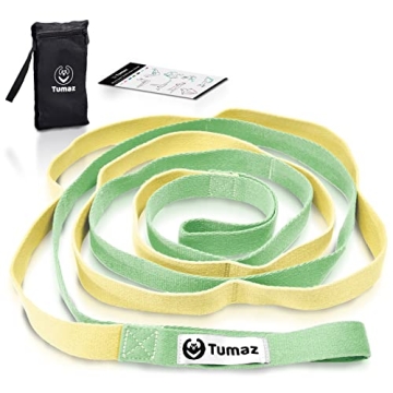 Tumaz Stretching Strap - 10 Loops & Non-Elastic Yoga Strap - The Perfect Home Workout Stretch Strap ...