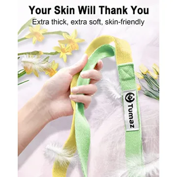 Tumaz Stretching Strap - 10 Loops & Non-Elastic Yoga Strap - The Perfect Home Workout Stretch Strap for Physical Therapy, Yoga, Pilates, Flexibility - [Extra Thick, Durable, Soft]