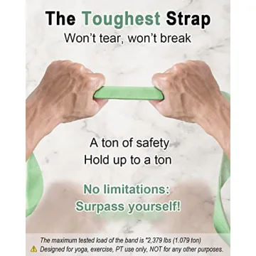Tumaz Stretching Strap - 10 Loops & Non-Elastic Yoga Strap - The Perfect Home Workout Stretch Strap for Physical Therapy, Yoga, Pilates, Flexibility - [Extra Thick, Durable, Soft]