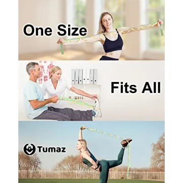 Tumaz Stretching Strap - 10 Loops & Non-Elastic Yoga Strap - The Perfect Home Workout Stretch Strap for Physical Therapy, Yoga, Pilates, Flexibility - [Extra Thick, Durable, Soft]