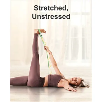 Tumaz Stretching Strap - 10 Loops & Non-Elastic Yoga Strap - The Perfect Home Workout Stretch Strap for Physical Therapy, Yoga, Pilates, Flexibility - [Extra Thick, Durable, Soft]