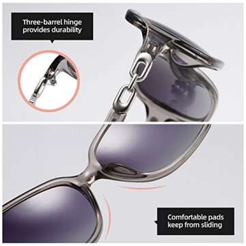 AOMASTE Retro Square Polarized Sunglasses for Women UV400 Protection Driving Outdoor Eyewear