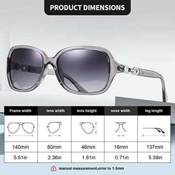 AOMASTE Retro Square Polarized Sunglasses for Women UV400 Protection Driving Outdoor Eyewear