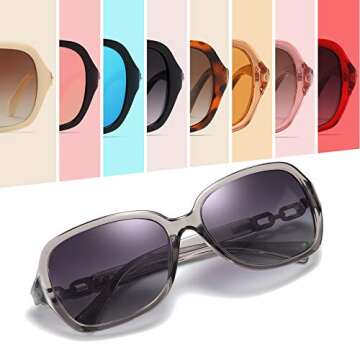 AOMASTE Retro Square Polarized Sunglasses for Women UV400 Protection Driving Outdoor Eyewear