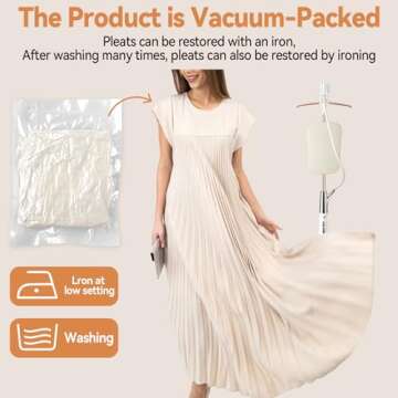 KEOMUD Women Summer Pleated Maxi Dress Casual Short Sleeve Crewneck Flowy Swing Long Dress with Pock...