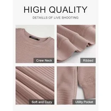 MEROKEETY Oversized Women's Fall Sweatshirt with Pocket