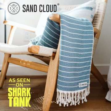 Sand Cloud Turkish Beach Towel - Sand Proof - 100% Certified Organic Turkish Towel - Quick Dry Towel...