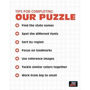 TDC Games USA - Shaped 1000 Piece Puzzle - Large Challenging Map with Roadtrip Art, Educational Game for Family Game Night, House Party & Travel