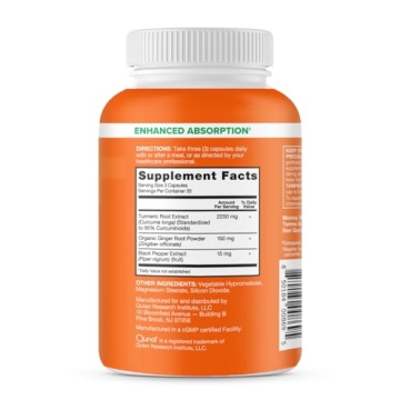 Qunol Turmeric Curcumin Joint Support 2400mg with Black Pepper