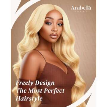 Arabella 613 Lace Front Wig Human Hair 300g-315g 13x4 Blonde Lace Front Wigs Human Hair 210% Density Body Wave 613 Frontal Wig Pre Plucked With Baby Hair (30inch, 613 13X4 body wave wig)