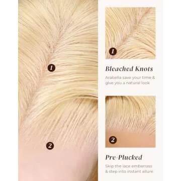 Arabella 613 Lace Front Wig Human Hair 300g-315g 13x4 Blonde Lace Front Wigs Human Hair 210% Density Body Wave 613 Frontal Wig Pre Plucked With Baby Hair (30inch, 613 13X4 body wave wig)