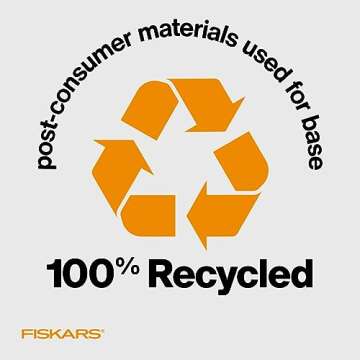 Fiskars Recycled SureCut™ Portable Paper Trimmer - 12” Cut Length - Craft and Office Paper Cutter with Grid Lines - Black