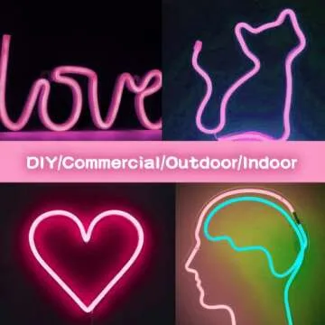 Meijiajia Flexible Pink LED Neon Strip Lights - Customizable Decor