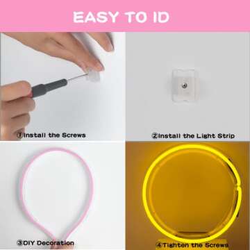 Meijiajia Flexible Pink LED Neon Strip Lights - Customizable Decor