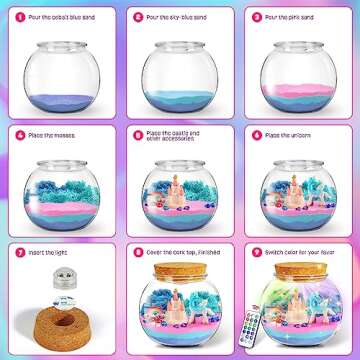 Unicorn Gifts for Girls - Unicorn Terrarium Kit for Kids - Birthday Gift for Girls Ages 4 5 6 7 8-12 Year Old - DIY Unicorn Toys for Girls - Arts and Crafts Kit for Kids - Best Girls Presents Stuff