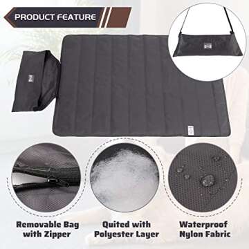 ROZKITCH Outdoor Pet Dog Pad 39"x28" Portable Reversible Waterproof Summer Sleeping Mat Reusable Mac...