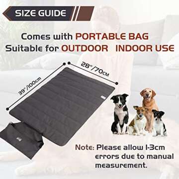 ROZKITCH Outdoor Pet Dog Pad 39"x28" Portable Reversible Waterproof Summer Sleeping Mat Reusable Machine Washable Easy to Clean&Carry Camping Travel Mat for Small Medium Large Dogs