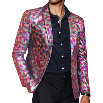 COOFANDY Men’s Fashion Sport Coat - Metallic Disco Blazer