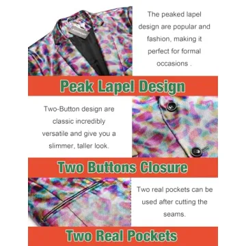 COOFANDY Metallic 70s Disco Blazer for Any Event