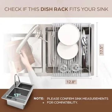 BELLE TERRE Roll-Up Dish Drying Rack Space-Saving Heat-Resistant