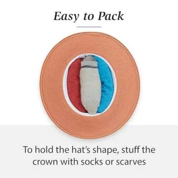 Wallaroo Hat Company Women’s Petite Kristy Fedora – UPF 50+ Sun Protection, Wide Brim, Packable Design, Adjustable Sizing for Smaller Crown Sizes – Sun-Safe Hat for Travel and Everyday (Ivory/Stone)