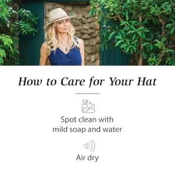 Wallaroo Hat Company Women’s Petite Kristy Fedora – UPF 50+ Sun Protection, Wide Brim, Packable Design, Adjustable Sizing for Smaller Crown Sizes – Sun-Safe Hat for Travel and Everyday (Ivory/Stone)