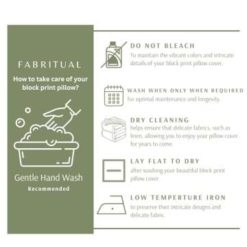 Fabritual Handmade Block Print Pillow Cover for Stylish Decor