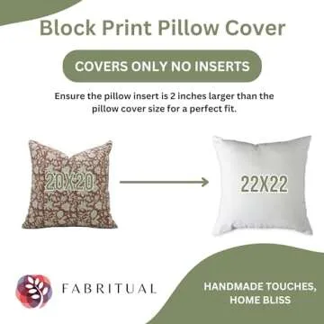 Fabritual Handmade Block Print Pillow Cover for Stylish Decor