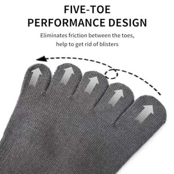 KULLAMEE 3Pairs Grippy Yoga Socks for Women – Full Toe Cotton Crew Pilates Socks with Non Slip Sti...