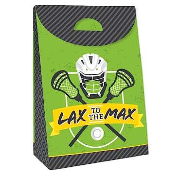 Big Dot of Happiness Lax to the Max - Lacrosse - Gift Favor Bags - Party Goodie Boxes - Set of 12