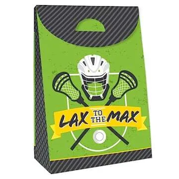 Big Dot of Happiness Lax to the Max - Lacrosse - Gift Favor Bags - Party Goodie Boxes - Set of 12
