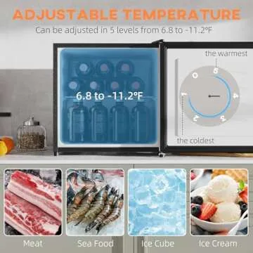 HOMCOM 1.1 Cu.Ft Mini Freezer for Dorms and Offices