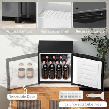 HOMCOM 1.1 Cu.Ft Mini Freezer for Dorms and Offices