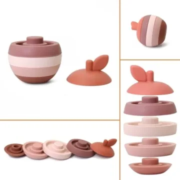 Rosie Bee Silicone Apple Stacker for Safe Educational Play