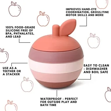 Rosie Bee Silicone Apple Stacker for Safe Educational Play