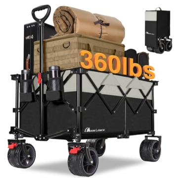 MOON LENCE 220L Foldable Wagon Cart - Heavy Duty All-Terrain Utility Cart